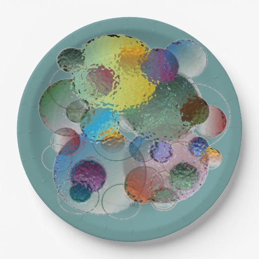 Bubels onder glas papieren bordje (Voorkant)