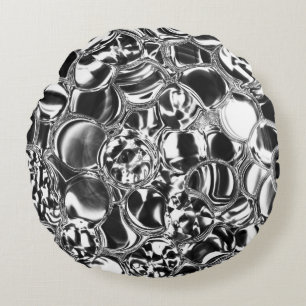 Bubels van glas of van metallisch donker? rond kussen