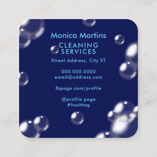 Bubelstijl Vierkante Visitekaartje (Achterkant)