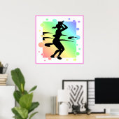 Bubely Lady Basketball Player Silhouette Poster (Thuiskantoor)