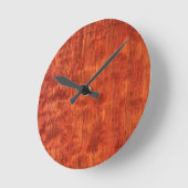 Bubinga (faux) Wood Wall Clock Ronde Klok (Hoek)