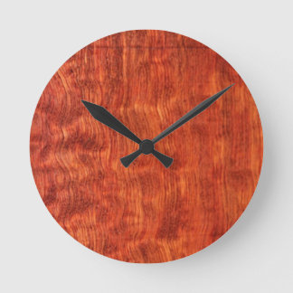 Bubinga (faux) Wood Wall Clock Ronde Klok
