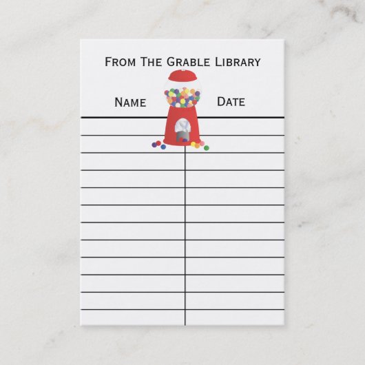 Bublegum Machine Book Return Kaarten Visitekaartje (Voorkant)