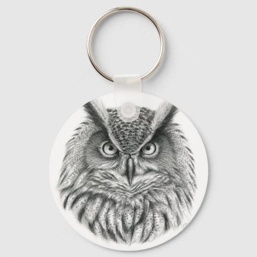 Bubo bubo owl sleutelhanger (Voorkant)