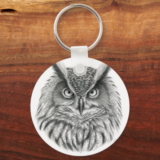 Bubo bubo owl sleutelhanger (Voorkant)