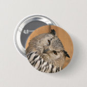 Bubo bubo sibiricus ronde button 5,7 cm (Voorkant /achterkant)