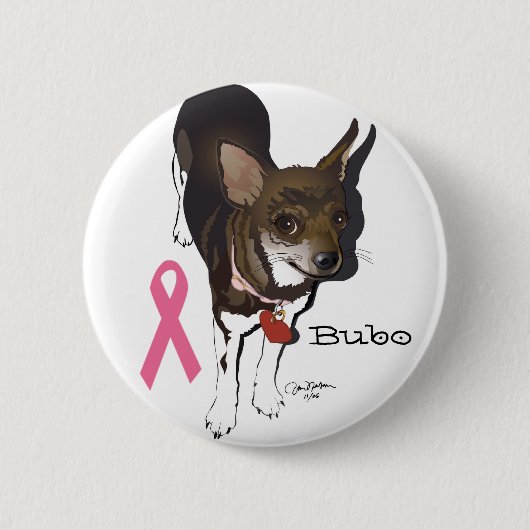 Bubo, de chihuahua ronde button 5,7 cm (Voorkant)