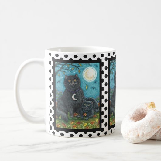 BUBO EN PYEWACKET BLACK CAT HALLOEEN MOK Stippen (Met donut)