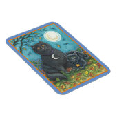 BUBO- EN PYEWACKET BLACK-CATS, HALLOWEEN FOLK ART MAGNEET (Rechterzijde)