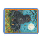 BUBO- EN PYEWACKET BLACK-CATS, HALLOWEEN FOLK ART MAGNEET (Horizontaal)