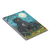 BUBO- EN PYEWACKET BLACK-CATS, HALLOWEEN FOLK ART NOTITIEBOEK (Rechterzijde)