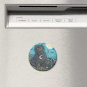 BUBO EN PYEWACKET, ZWARTE CATEGORIE MAGNET Rond (Insitu (Vaatwasser))