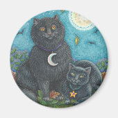 BUBO EN PYEWACKET, ZWARTE CATEGORIE MAGNET Rond (Voorkant)