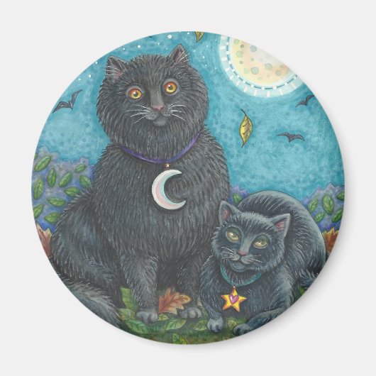 BUBO EN PYEWACKET, ZWARTE CATEGORIE MAGNET Rond (Voorkant)