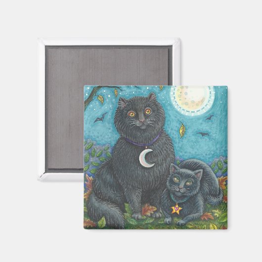 BUBO EN PYEWACKET, ZWARTE CATEGORIE MAGNET Square (Voorkant / Achterkant)