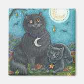 BUBO EN PYEWACKET, ZWARTE CATEGORIE MAGNET Square (Voorkant)