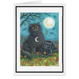 BUBO & PYEWACKET BLACK CAT GREETNOTE CARD Blnk