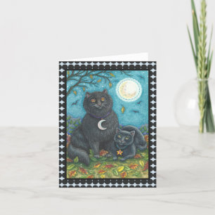 BUBO/PYEWACKET BLACK CAT HALLOEEN NOTA Blank Kaart