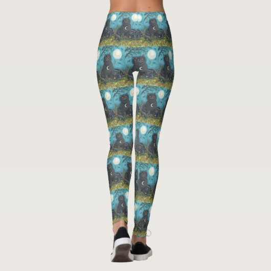 BUBO & PYEWACKET BLACK CAT HALLOIN LEGGINGS (Achterkant)