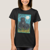 BUBO & PYEWACKET BLACK CAT HALLOWEEN T-SHIRT Black (Voorkant)