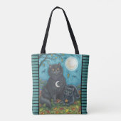 BUBO & PYEWACKET BLACK CAT SHOULDER CANVAS TAS (Achterkant)