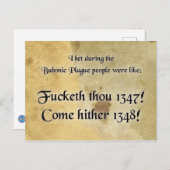 Bubonic Plague / Pandemic Humor Briefkaart (Voorkant / Achterkant)