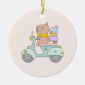 Bubu and Moonch, Scooter, Couple Initial Keramisch Ornament (Voorkant)
