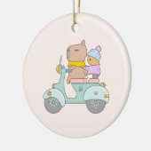 Bubu and Moonch, Scooter, Couple Initial Keramisch Ornament (Links)