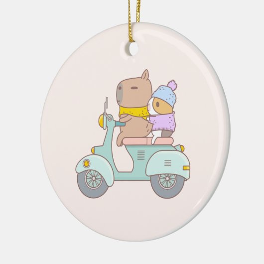 Bubu and Moonch, Scooter, Couple Initial Keramisch Ornament (Links)