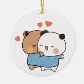 bubu en dudu Melk en Mocha Beren Kawaii paar Keramisch Ornament (Voorkant)
