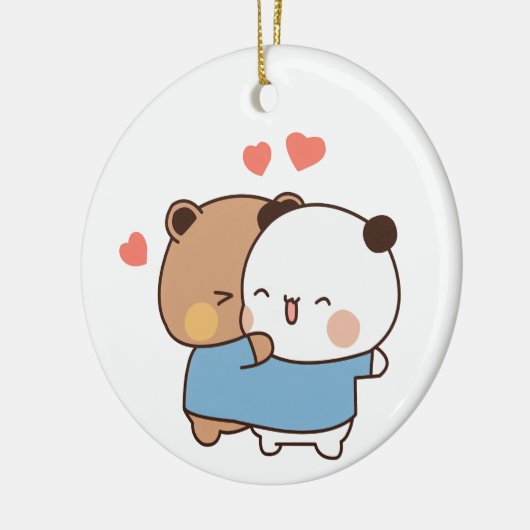 bubu en dudu Melk en Mocha Beren Kawaii paar Keramisch Ornament (Links)