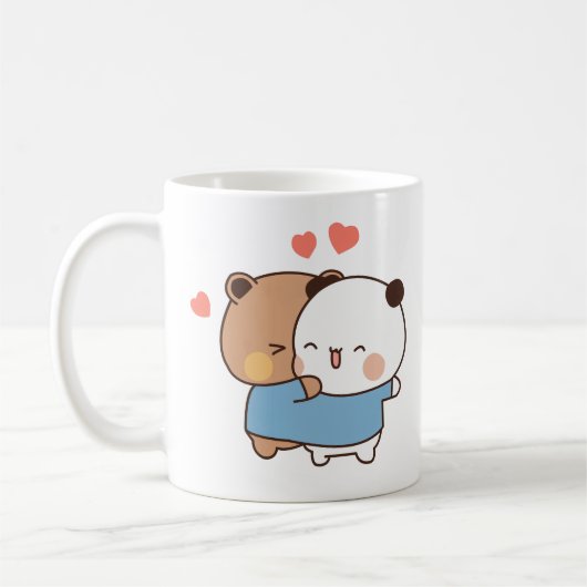 bubu en dudu Melk en Mocha Beren Kawaii paar Koffiemok (Links)