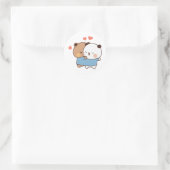 bubu en dudu Melk en Mocha Beren Kawaii paar Ronde Sticker (Tas)