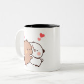 Bubu en Dudu, Panda en Brownie Beer paar Tweekleurige Koffiemok (Voorkant links)