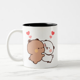 Bubu en Dudu, Panda en Brownie Beer paar Tweekleurige Koffiemok