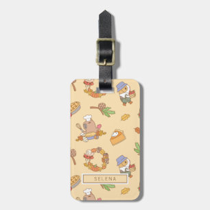 Bubu en Moonch, Herfst en Pie Pattern Bagagelabel