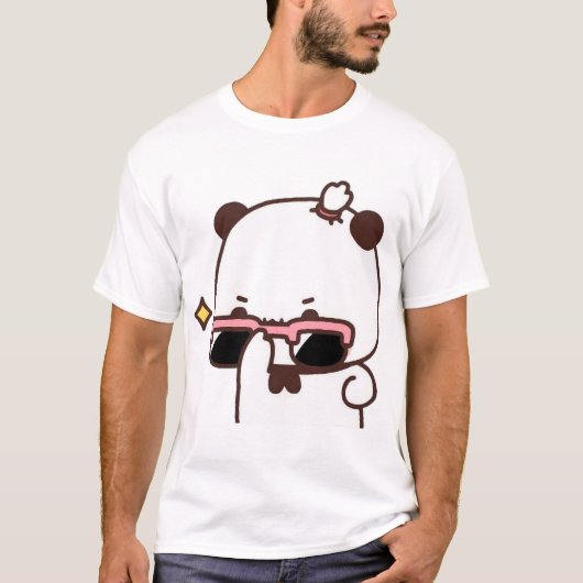 BuBu Panda kijkt naar DuDu Beer ❤️ Actief T-shirt (Voorkant)