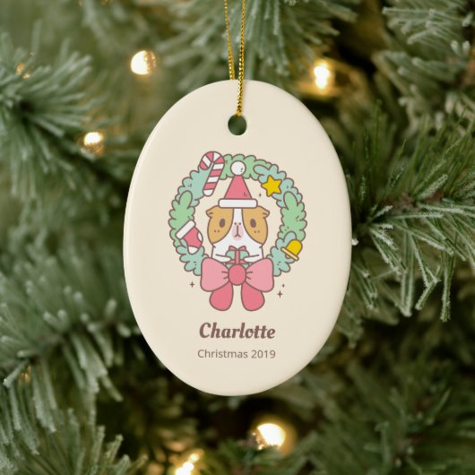 Bubu the Guinea pig, Christmas Gift Keramisch Ornament (Boom)