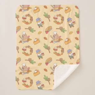 Bubu the Guinea Pig, Herfst and Pie Pattern Sherpa Deken