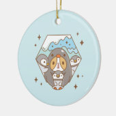 Bubu the Guinea Pig with Baby keizer Penguins Keramisch Ornament (Links)