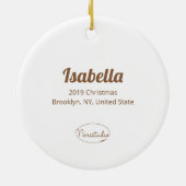 Bubu the Guinea Pig with Baby keizer Penguins Keramisch Ornament (Achterkant)