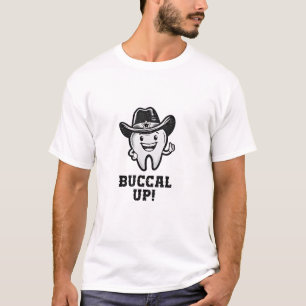 Buccal up tandarts cowboy tanden grappig t-shirt