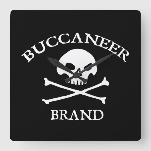 Buccaneer Brand Vierkante Klok (Voorkant)