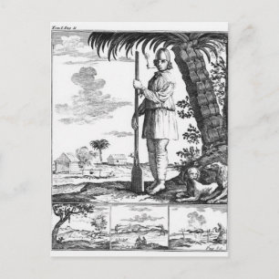 Buccaneer in West Indies, 1686 Briefkaart