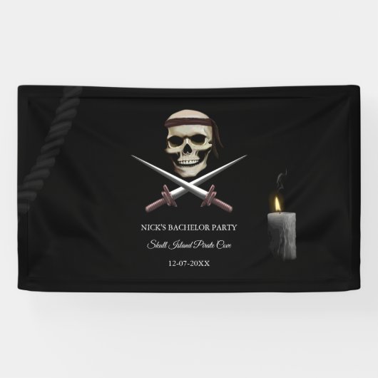 Buccaneer party Pirate thema verjaardag / vrijgeze Spandoek (Horizontaal)