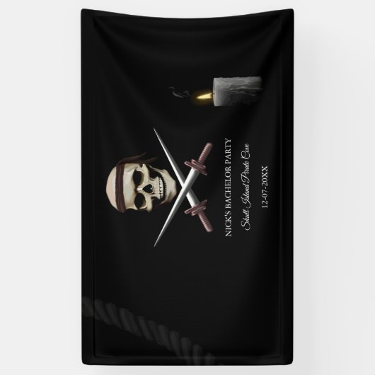 Buccaneer party Pirate thema verjaardag / vrijgeze Spandoek (Verticaal)