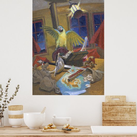 Buccaneer's Booty - Pirate Art beroemd gemaakt doo Poster (Keuken)