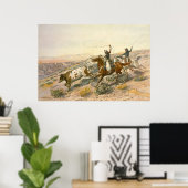 Buccaroos door Charles Marion Russell Poster (Thuiskantoor)