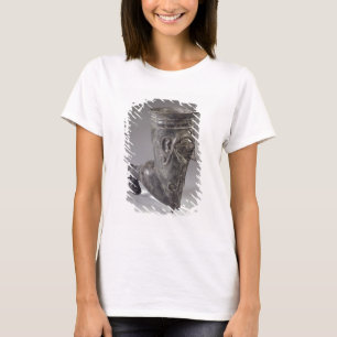 Bucchero-vat in de vorm van een poot met gesculpte t-shirt