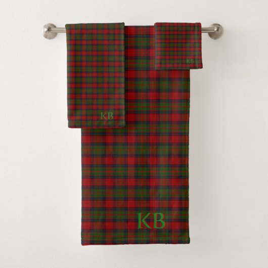 Buccleuch Officiële Tartan met monogram / initiale Bad Handdoek (Insitu)